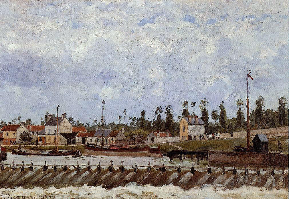 Camille Pissarro Pontoise Dam - Canvas Print