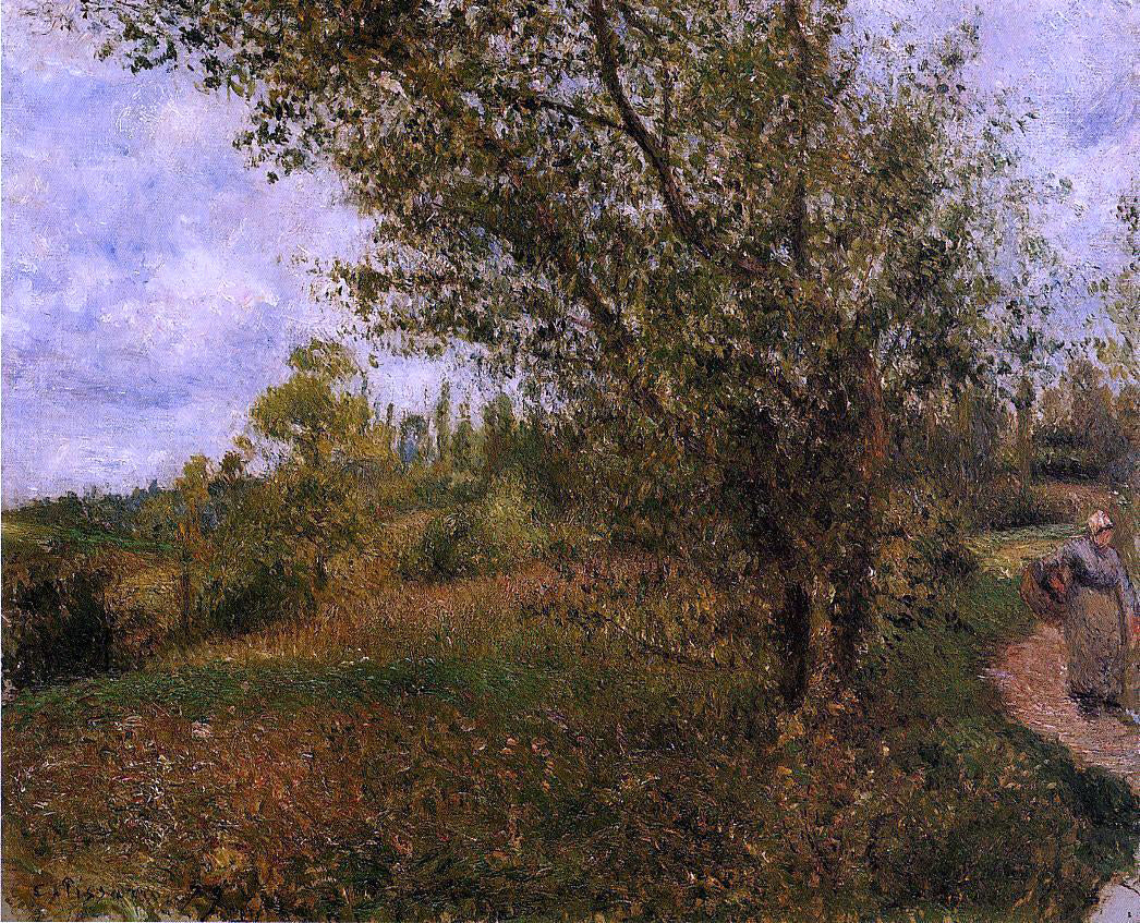 Camille Pissarro Pontoise Landscape, Through the Fields - Canvas Print