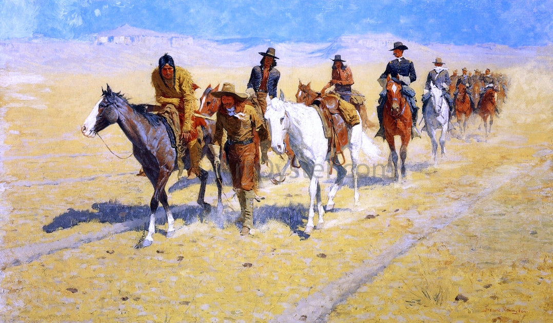 Frederic Remington Pony Tracks in the Buffalo Trails - Canvas Print