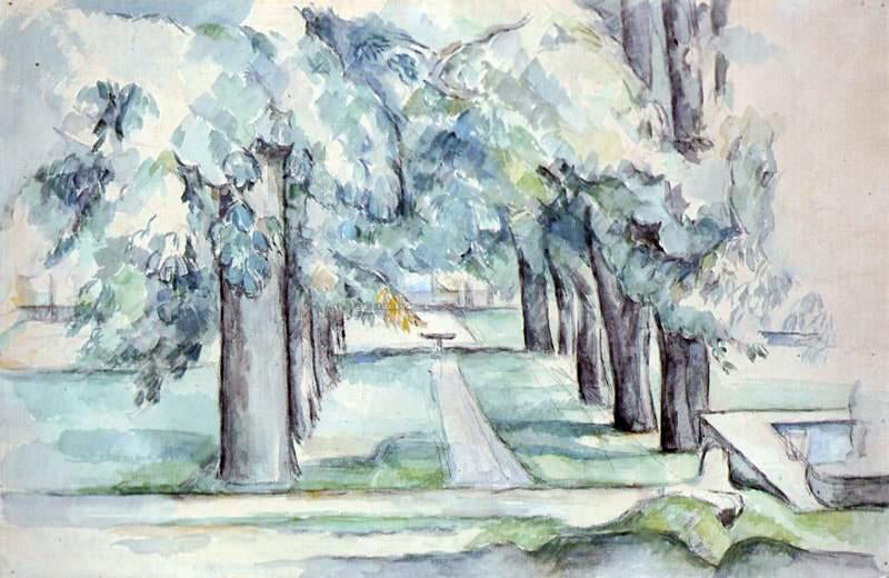 Paul Cezanne Pool and Lane of Chestnut Trees at Jas de Bouffan - Canvas Print