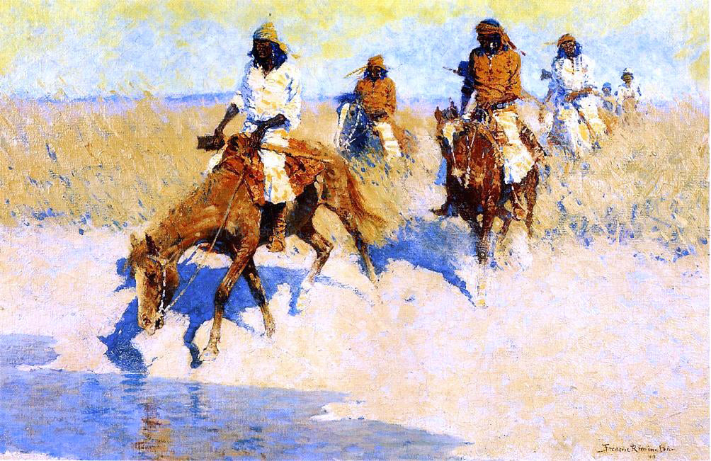 Frederic Remington Pool in the Desert - Canvas Print