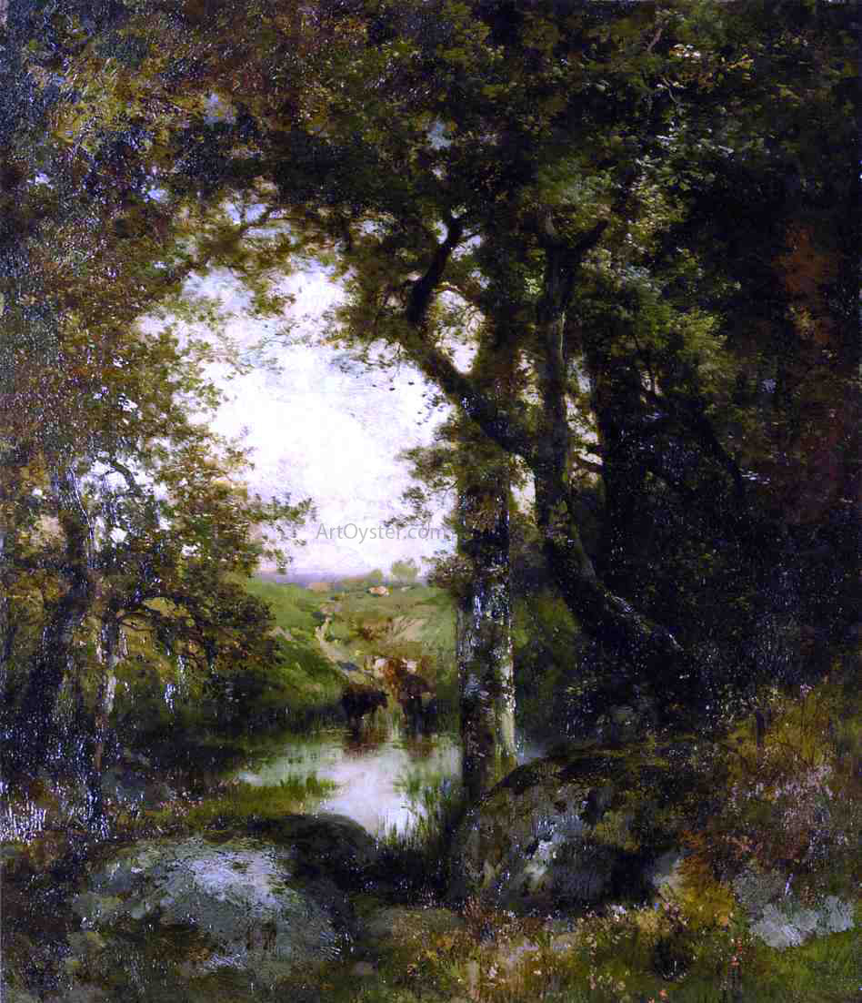 Thomas Moran Pool in the Forest, Long Island - Canvas Print