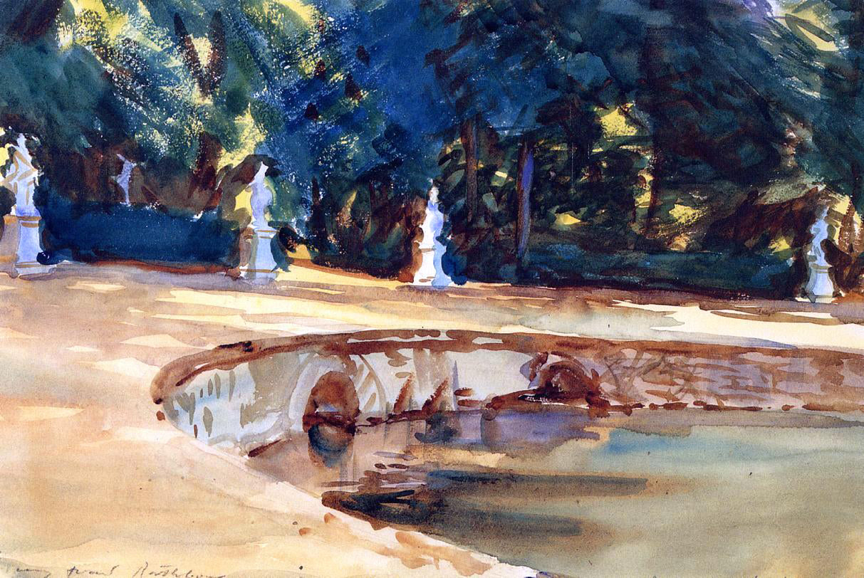 John Singer Sargent A Pool in the Garden of La Granja - Canvas Print