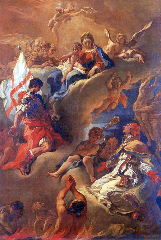 Sebastiano Ricci Pope Gregory the Great and Saint Vitalis Saving the Souls of Purgatory - Canvas Print