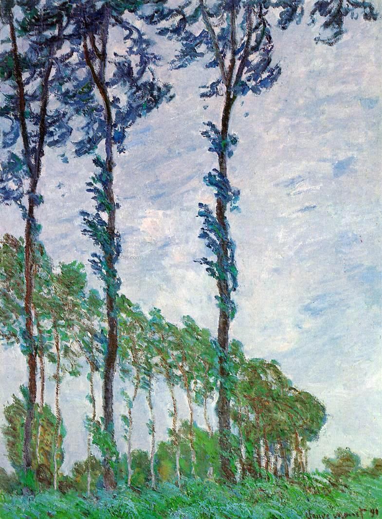 Claude Oscar Monet Poplars, Wind Effect - Canvas Print