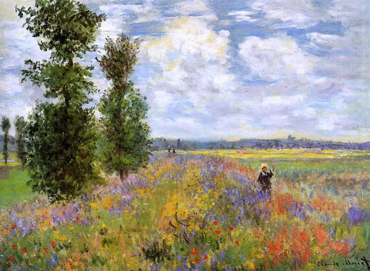 Claude Oscar Monet A Poppy Field, Argenteuil - Canvas Print