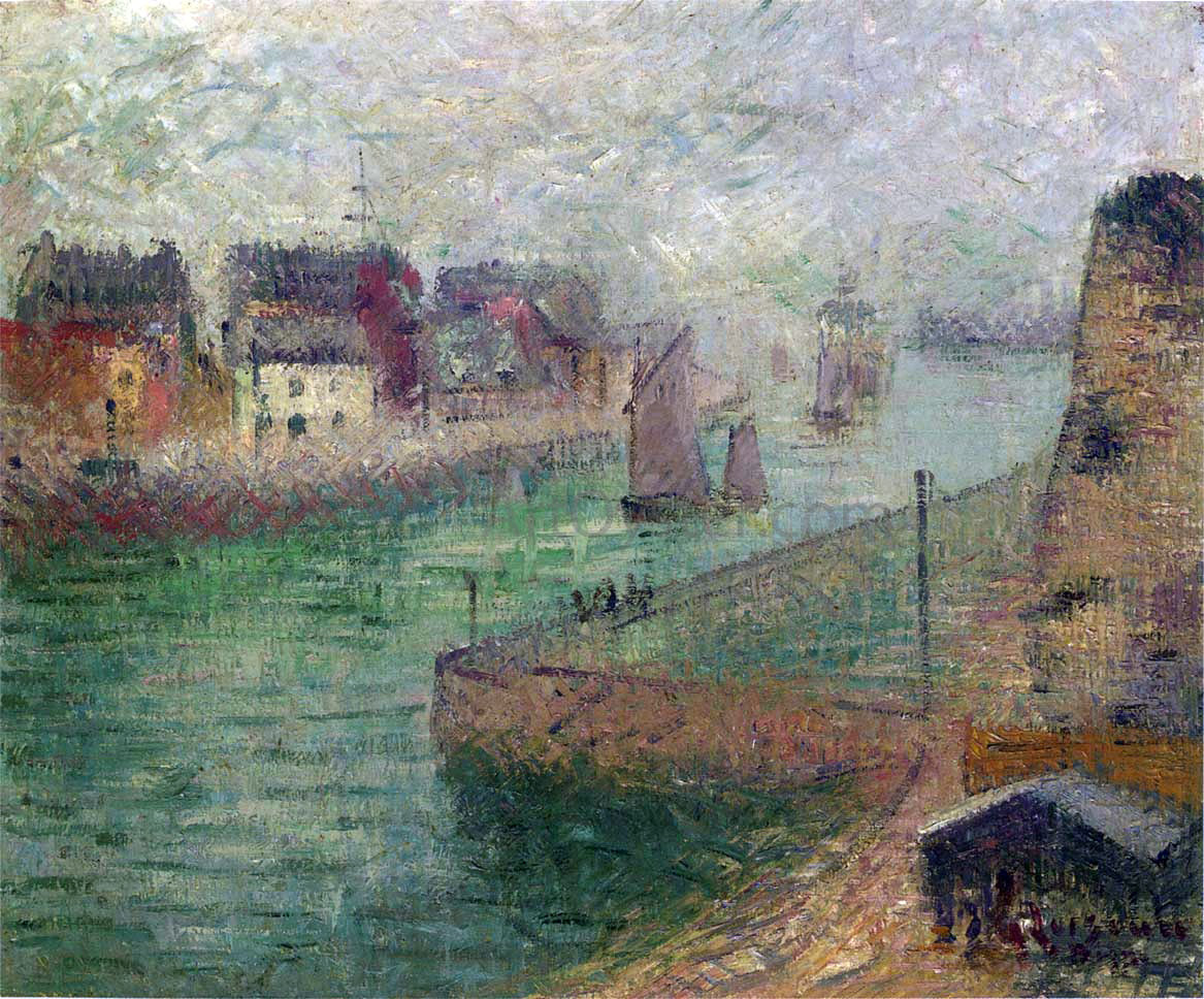 Gustave Loiseau Port at Dieppe in Fog - Canvas Print