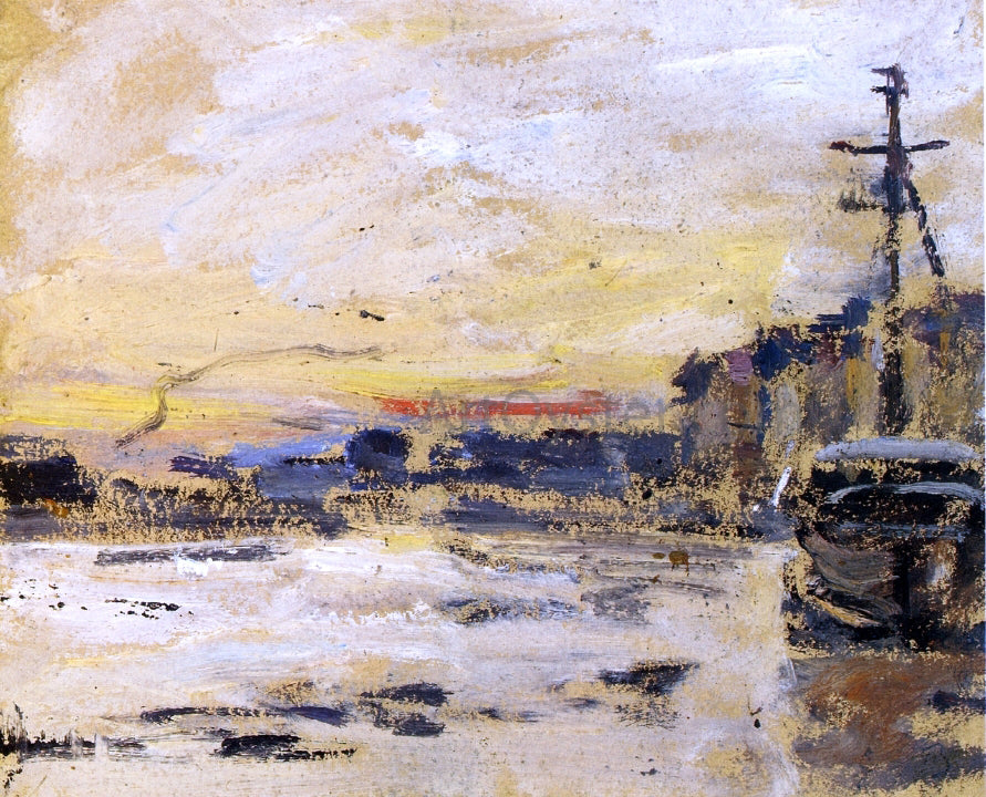 Eugene-Louis Boudin Port at Low Tide - Canvas Print