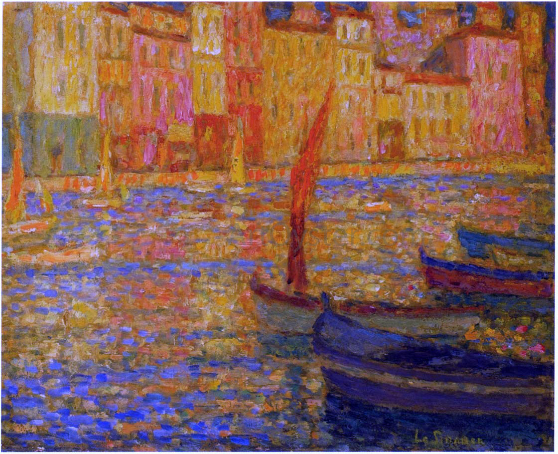 Henri Le Sidaner Port at Villefranche - Canvas Print