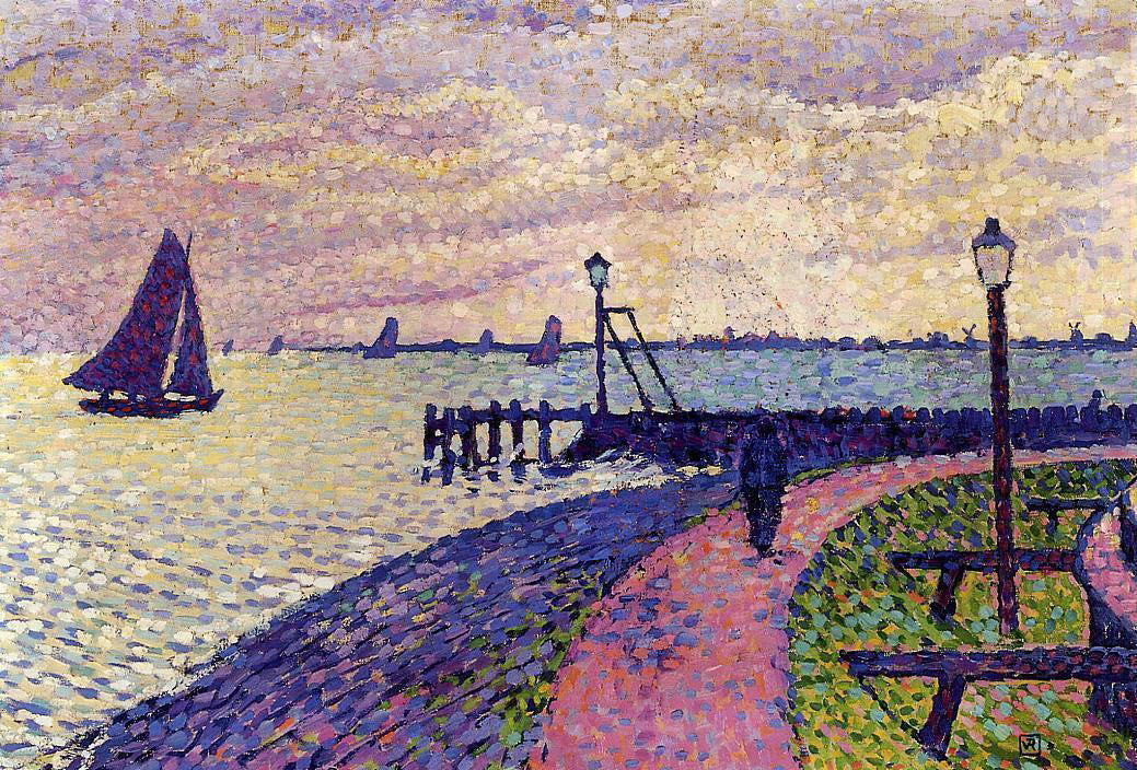 Theo Van Rysselberghe Port Entrance at Volendam - Canvas Print