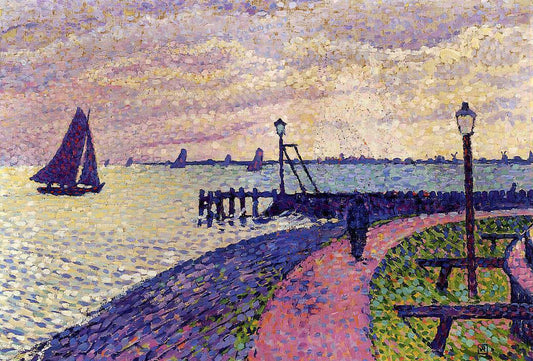 Theo Van Rysselberghe Port Entrance at Volendam - Canvas Print