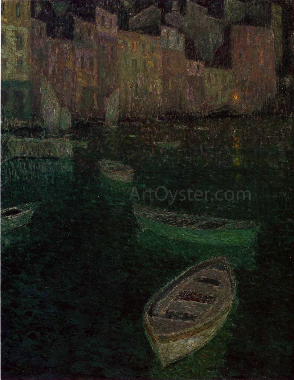 Henri Le Sidaner Port in Full Moon - Canvas Print