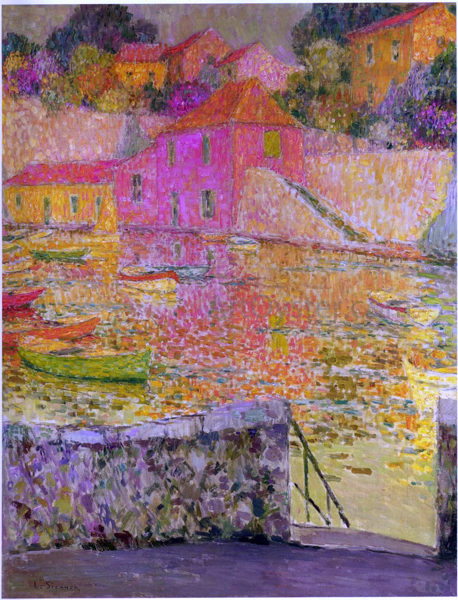 Henri Le Sidaner Port Saint Jean at Cap Ferrat - Canvas Print