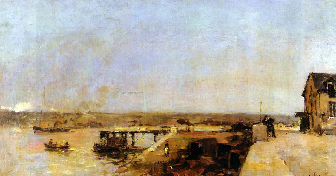 Albert Lebourg Port Scene, Rouen - Canvas Print
