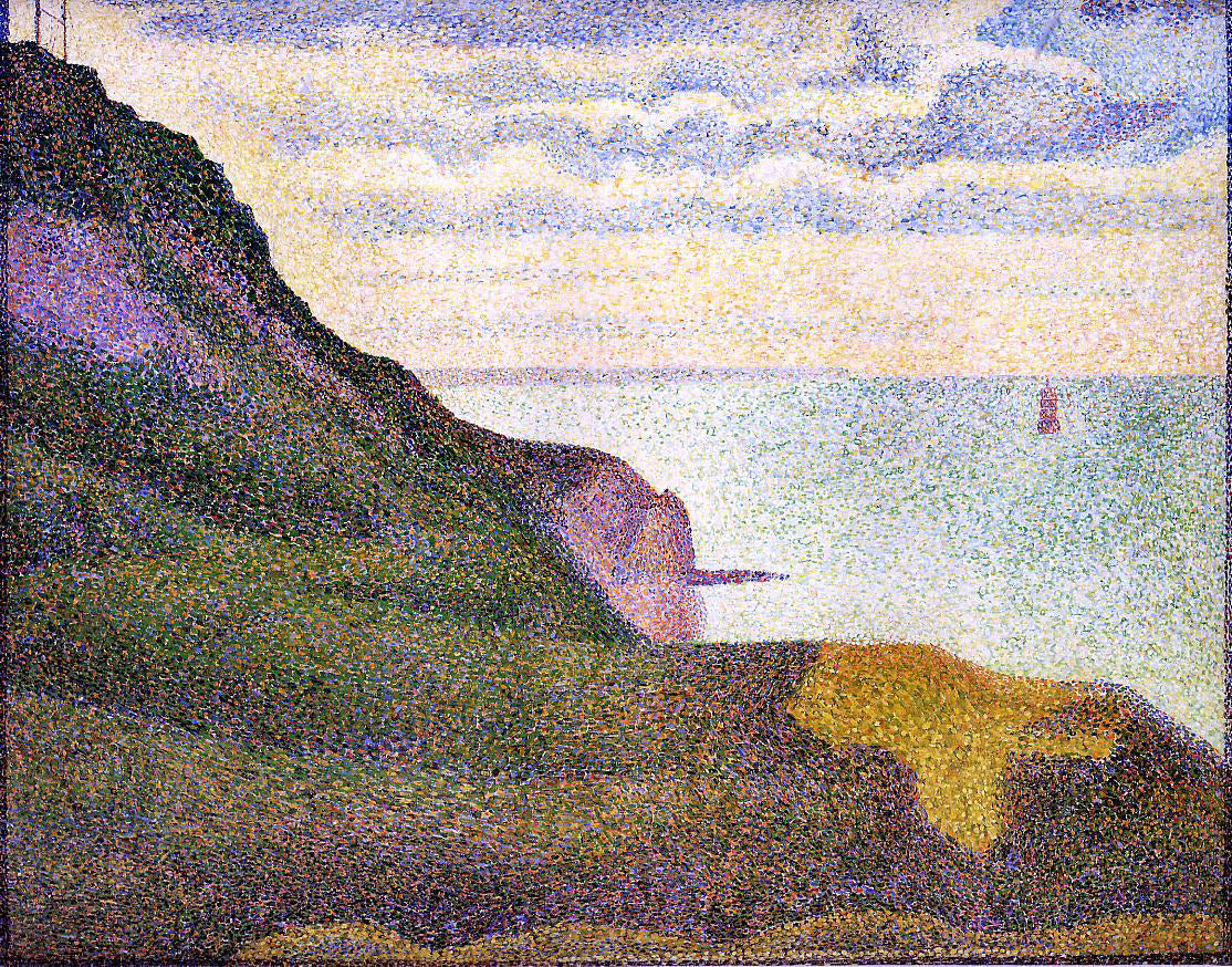 Georges Seurat Port-en-Bessin, the Semaphore and Cliffs - Canvas Print