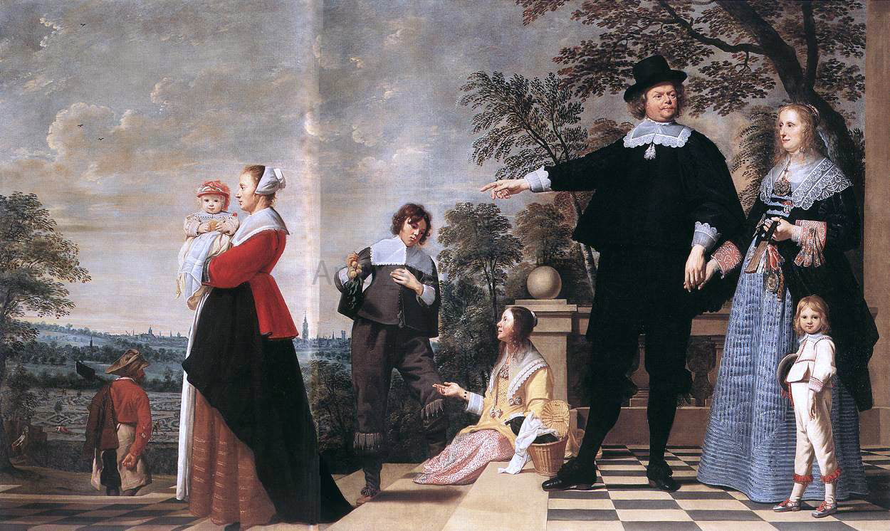 The Elder Jacob Van Oost Portrait of a Bruges Family - Canvas Print