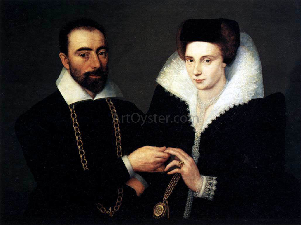Unknown Painters Masters Portrait of a Couple - Canvas Print