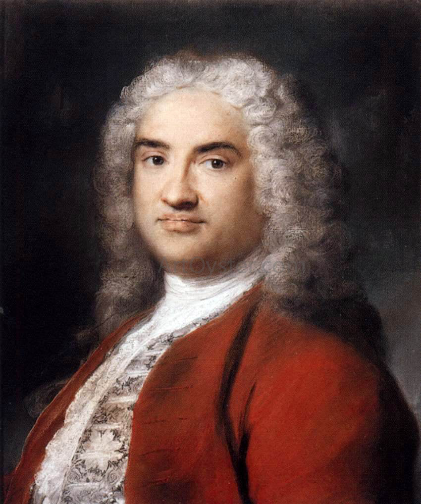 Rosalba Carriera Portrait of a Gentleman in Red - Canvas Print