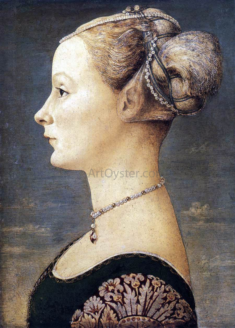 Piero Del Pollaiuolo Portrait of a Girl - Canvas Print