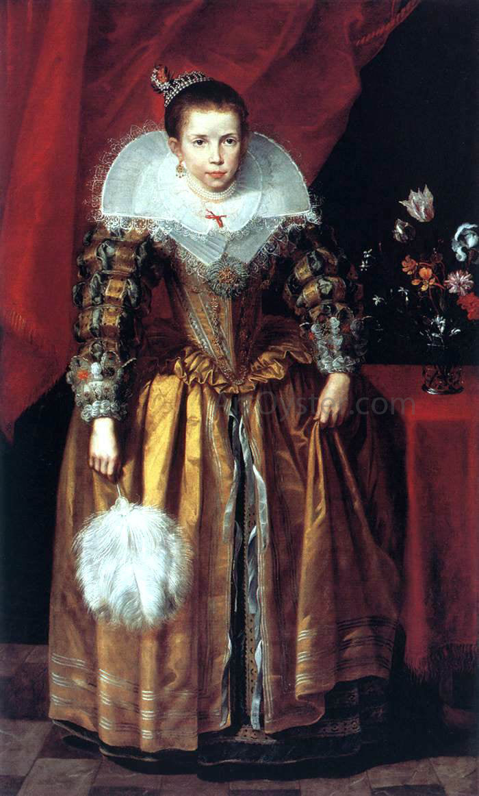 Cornelis De Vos Portrait of a Girl at the Age of 10 - Canvas Print