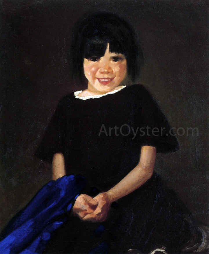 George Luks Portrait of a Girl in Black - Canvas Print