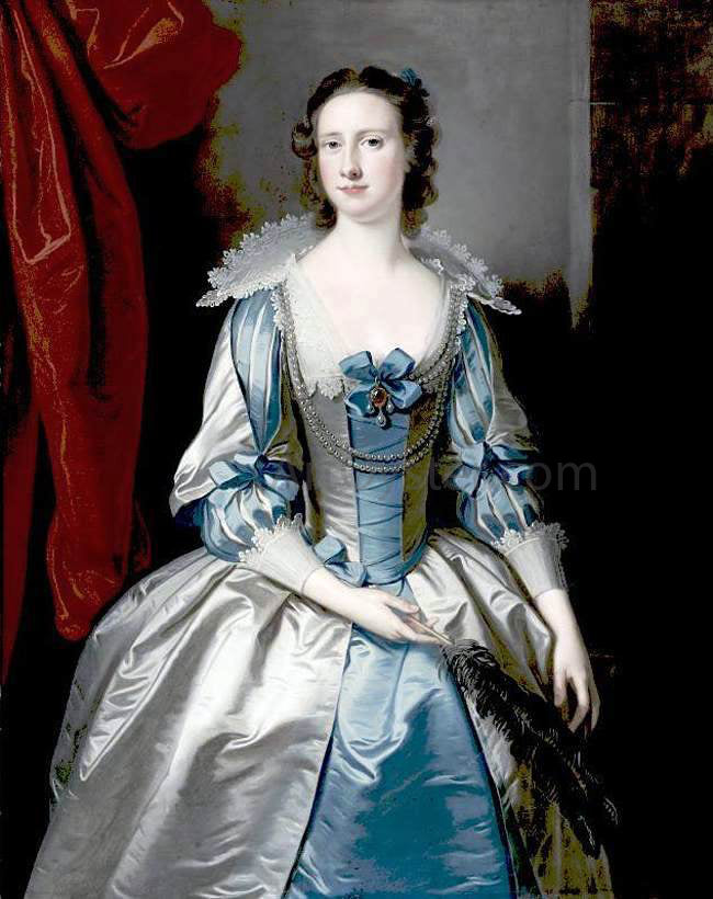 Thomas Hudson Portrait of a Lady - Canvas Print