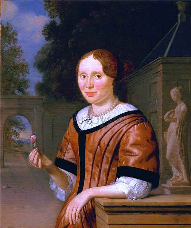 Pieter Cornelisz. Van Slingelandt Portrait of a Lady - Canvas Print