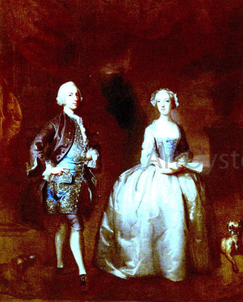 Joseph Highmore Portrait of A Lady And Gentleman - Canvas Print