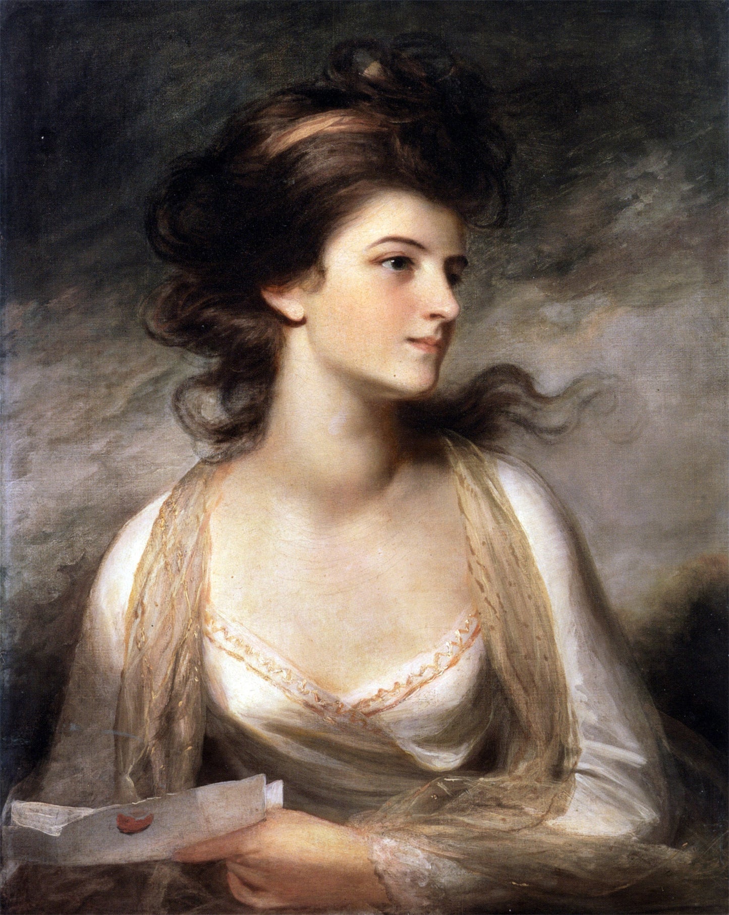 John Hoppner Portrait of a Lady - Canvas Print