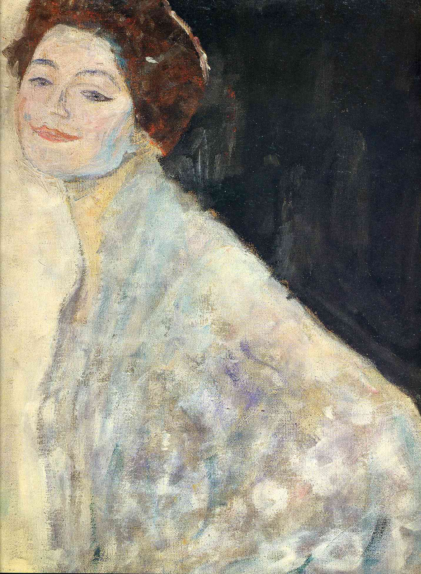 Gustav Klimt Portrait of a Lady in White (unfinished) - Canvas Print
