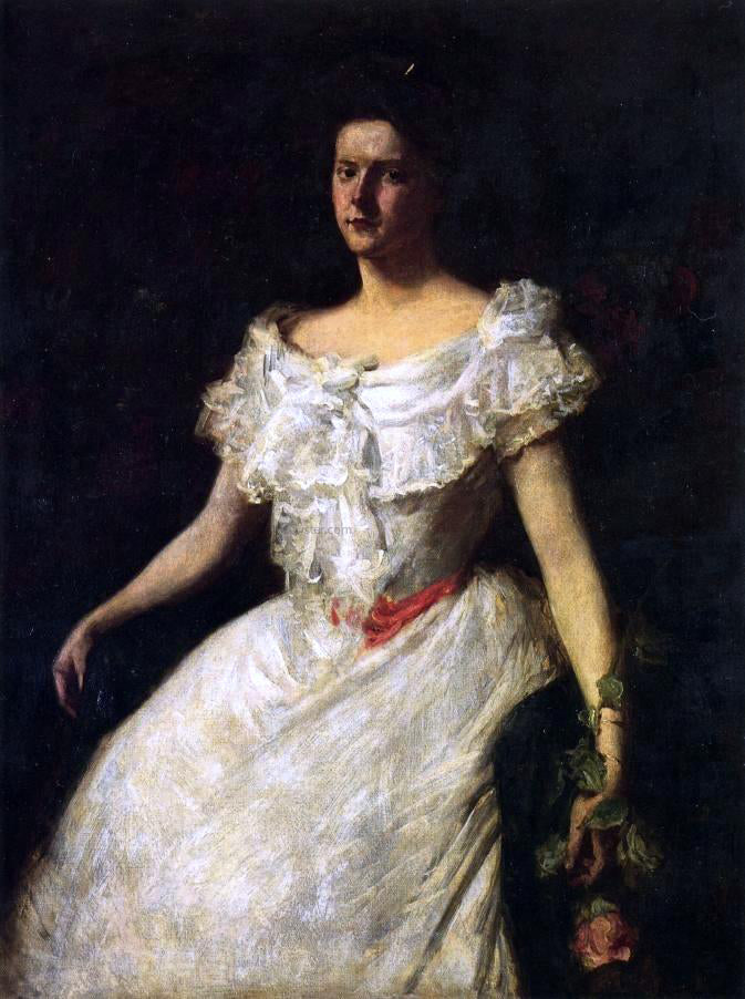 William Merritt Chase Portrait of a Lady with a Rose - Canvas Print