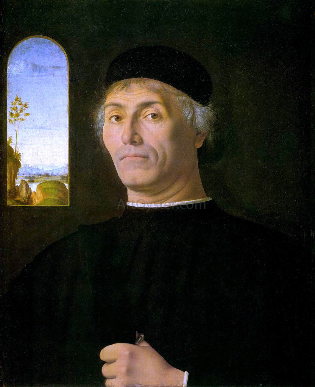 Andrea Solario Portrait of a Man - Canvas Print