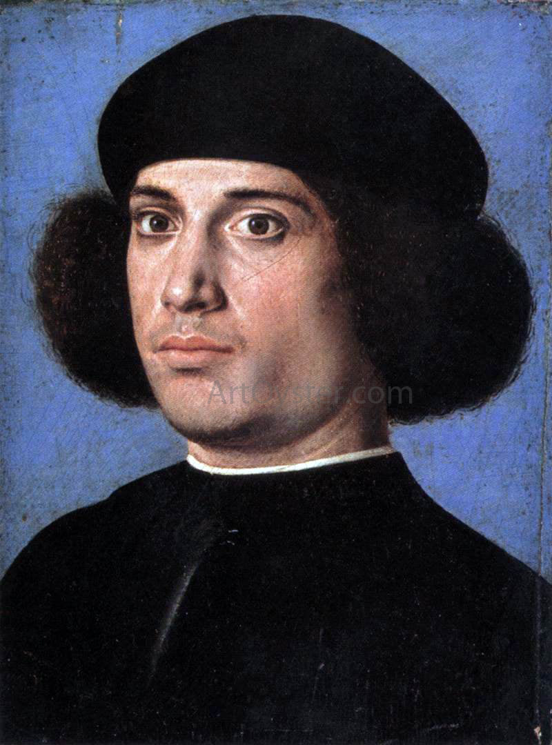 Andrea Previtali Portrait of a Man (recto) - Canvas Print