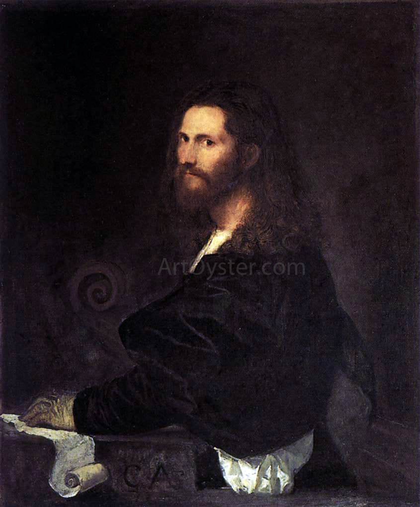 Titian Portrait of a Musician - Canvas Print