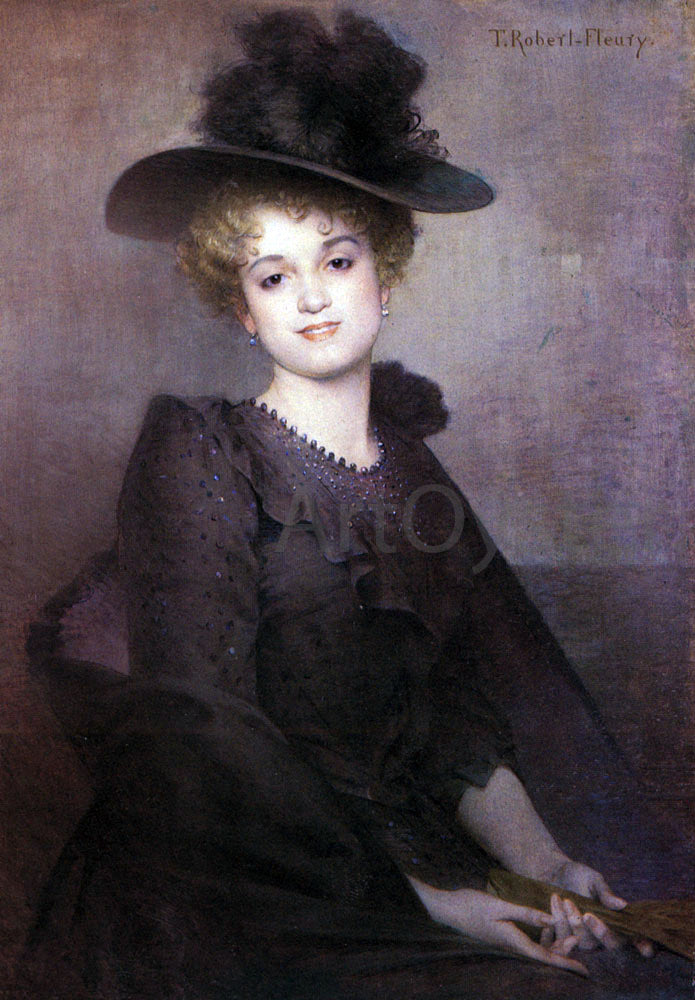 Tony Robert-Fleury Portrait of a Seated Woman - Canvas Print