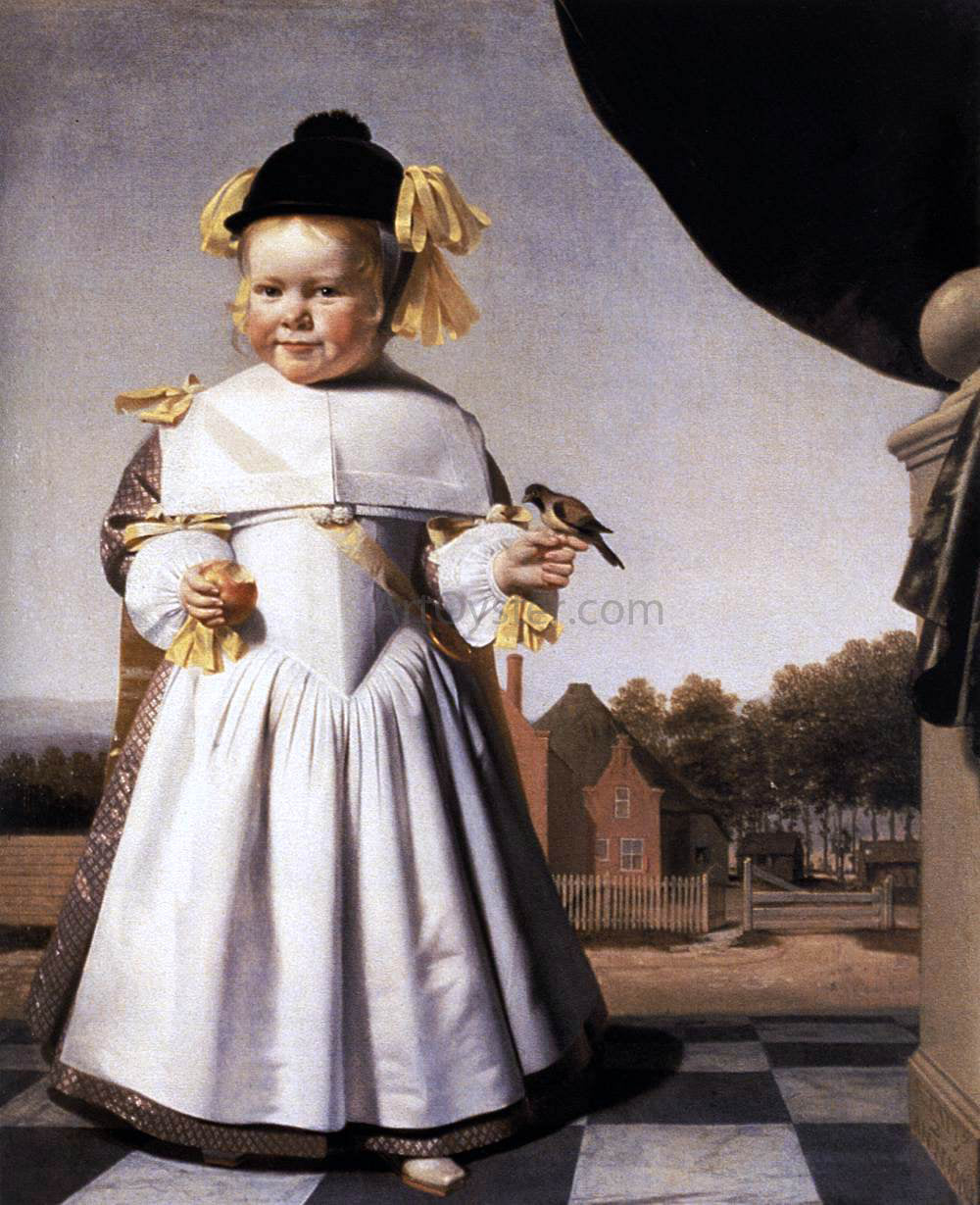 Caesar Van Everdingen Portrait of a Two-Year-Old Boy - Canvas Print