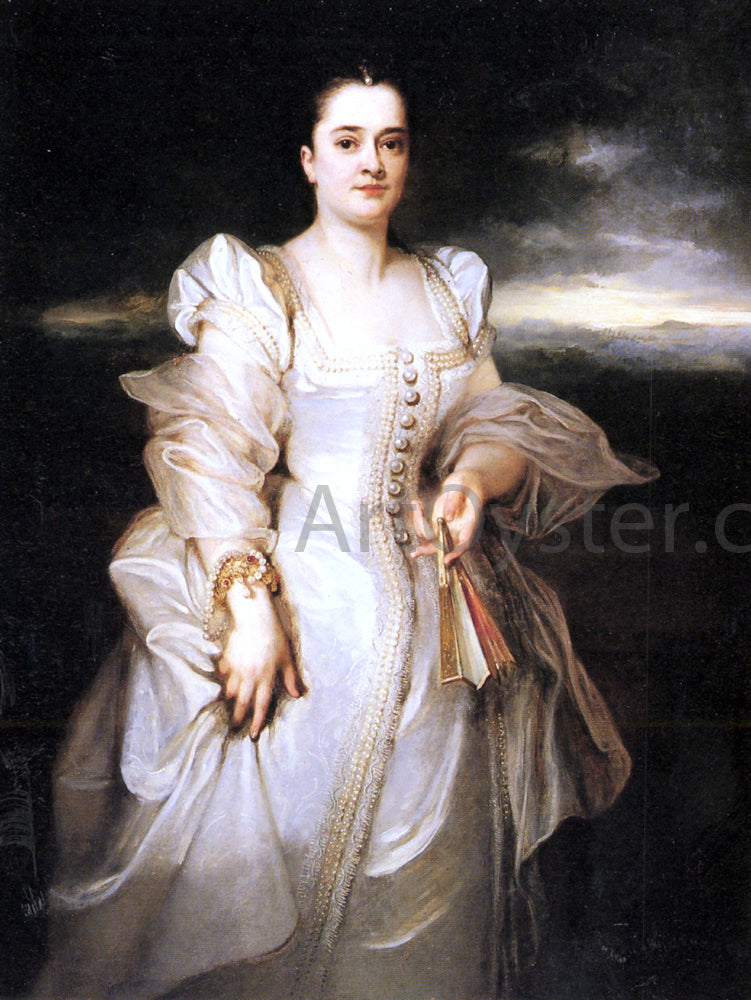 Adolphe-Joseph-Thomas Monticelli Portrait of a Woman - Canvas Print