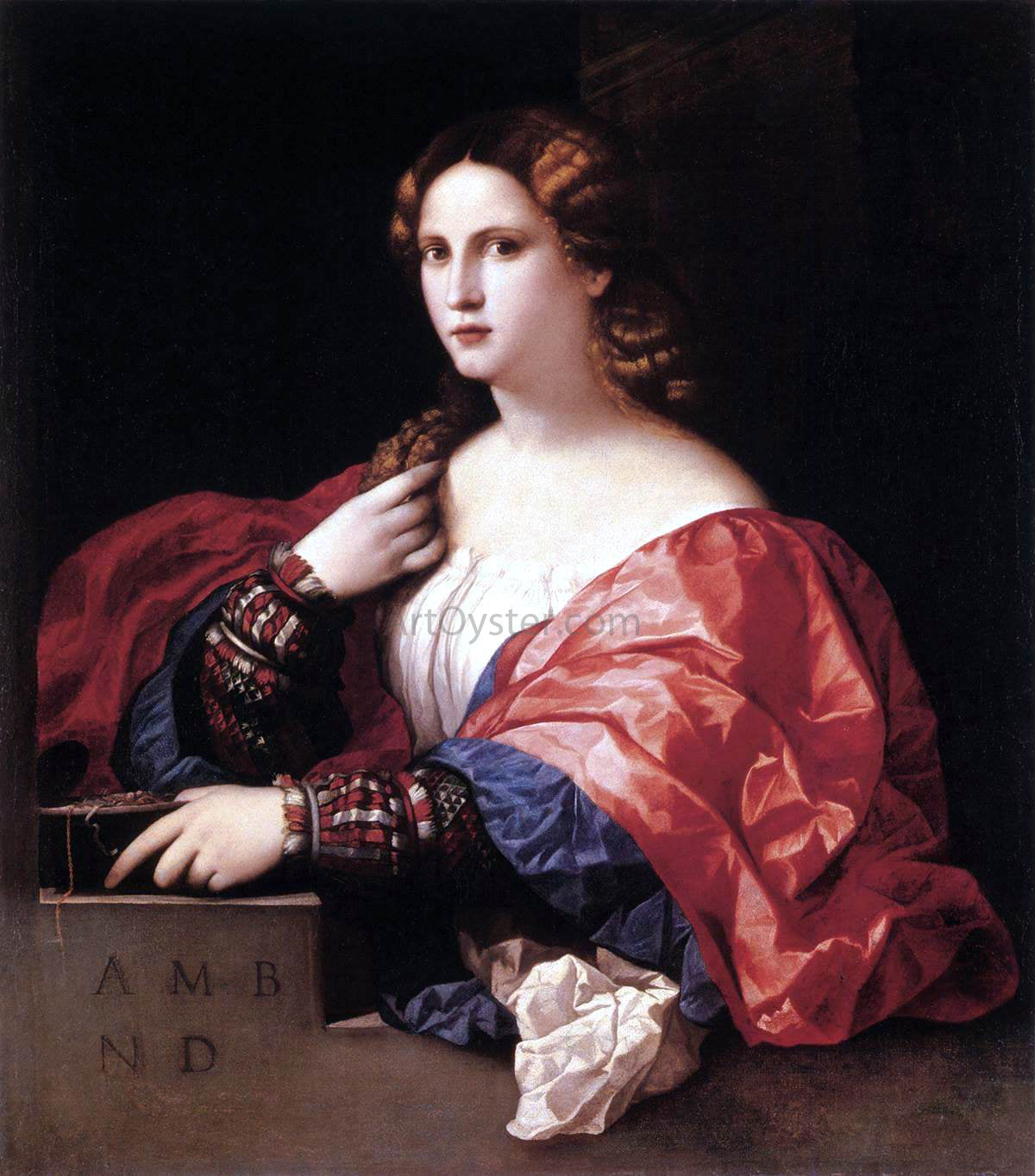 Palma Vecchio Portrait of a Woman (La Bella) - Canvas Print