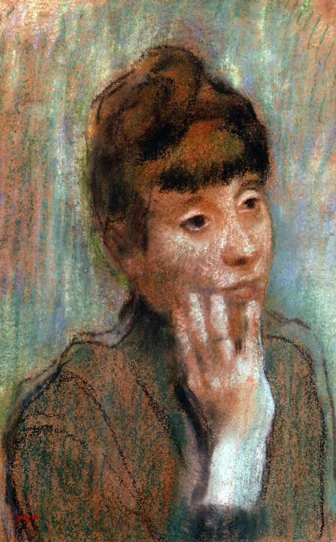 Edgar Degas Portrait of a Woman Wearing a Green Blouse - Canvas Print