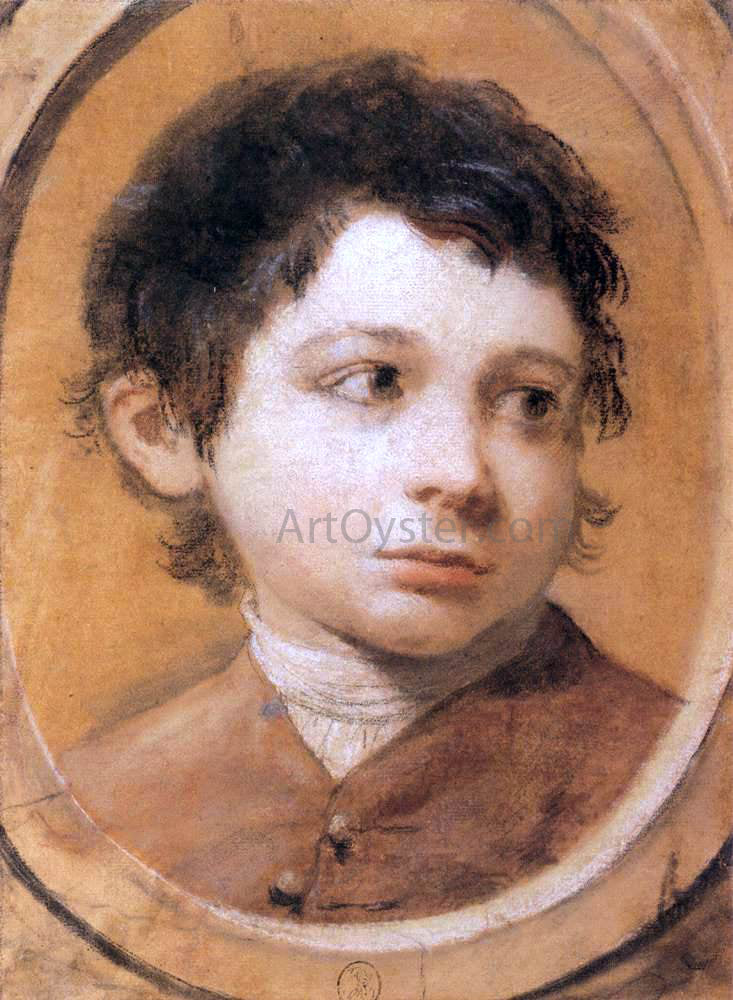 Ubaldo Gandolfi Portrait of a Young Boy - Canvas Print