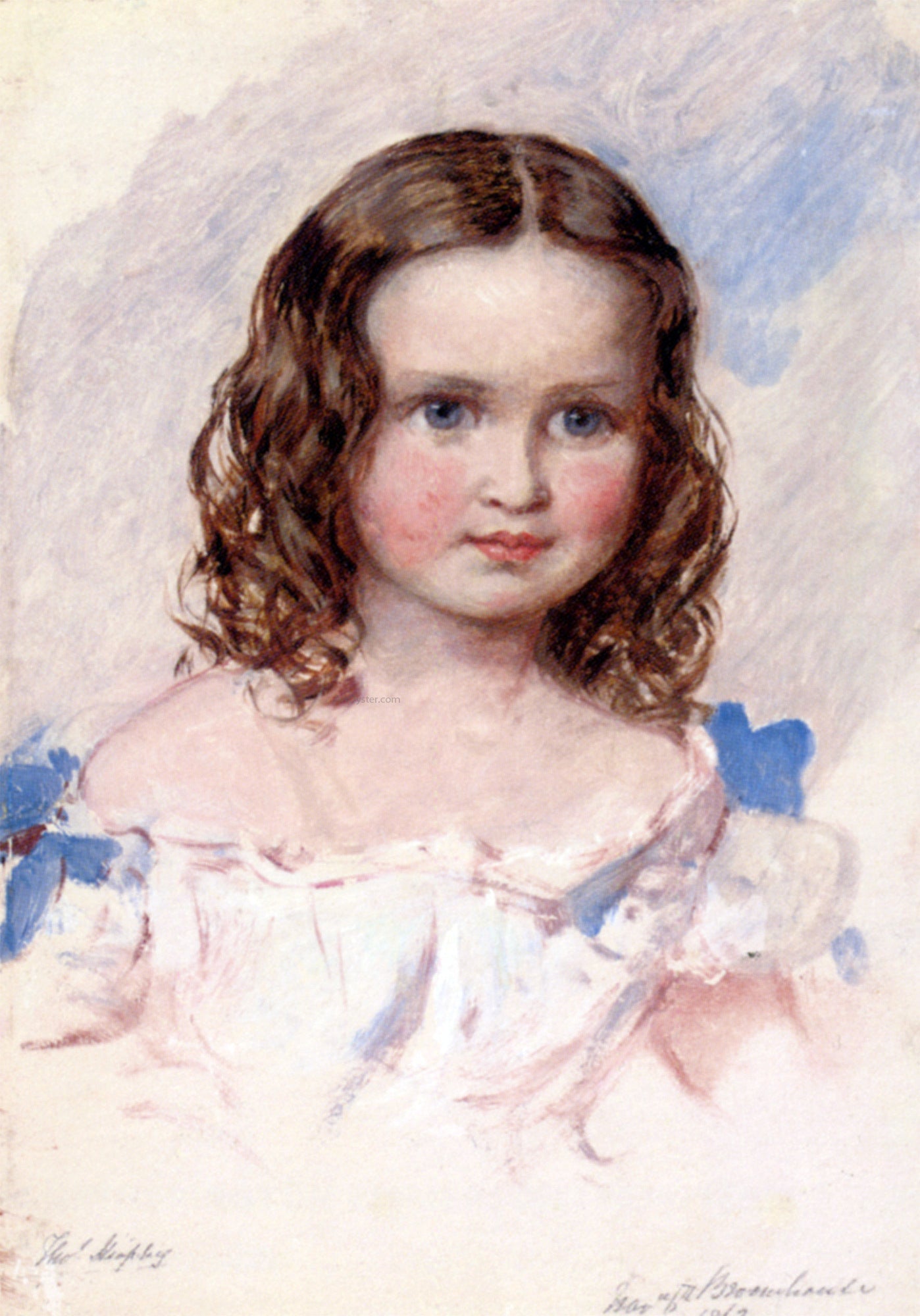 Thomas Frank Heaphy Portrait of a young girl - Canvas Print