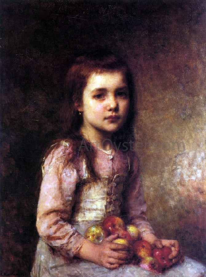 Alexei Alexeievich Harlamoff Portrait of a Young Girl with Apples - Canvas Print