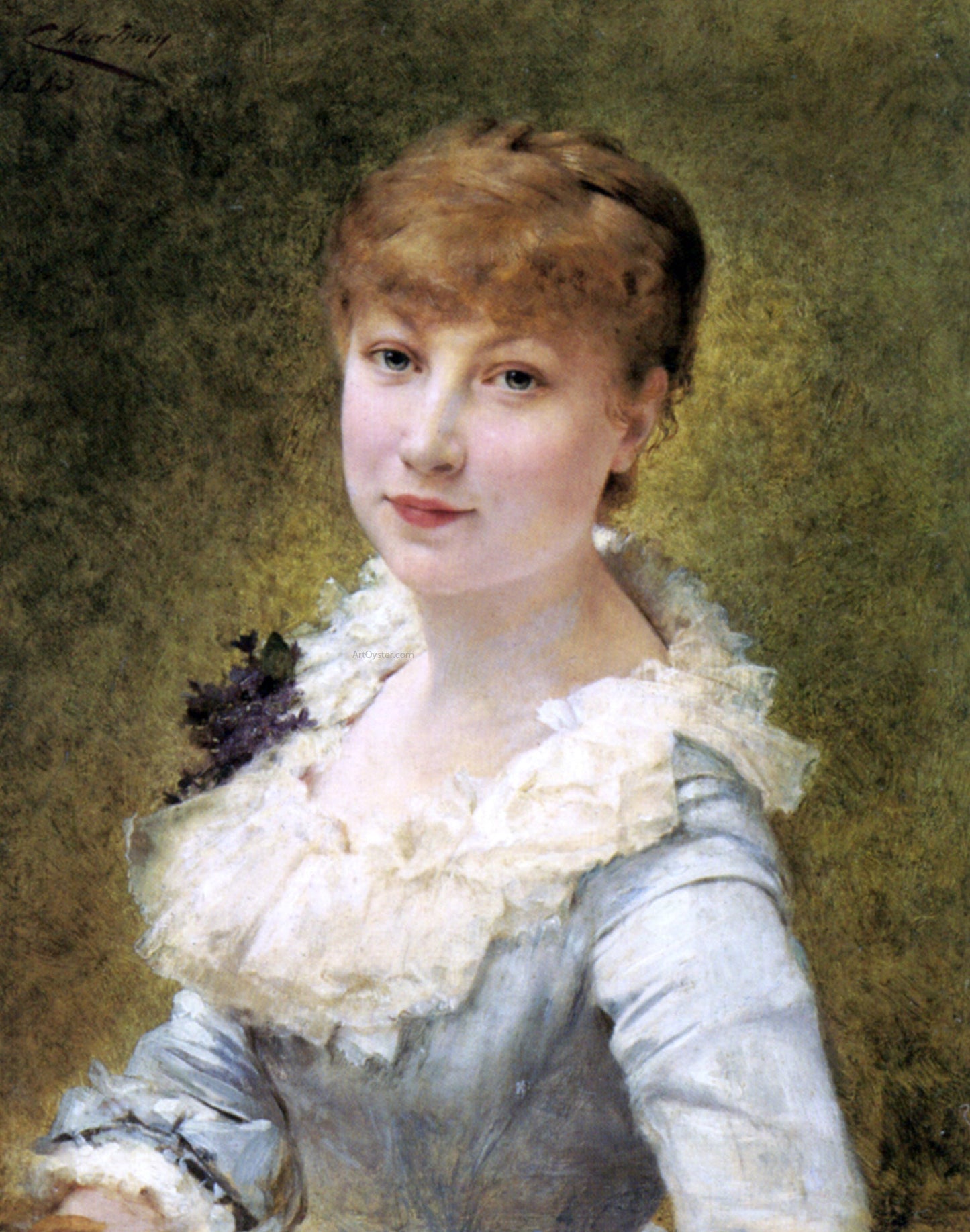 Theobald Chartran Portrait of a Young Lady - Canvas Print