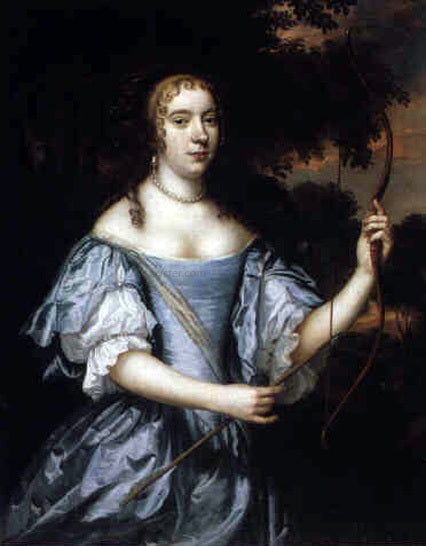 Jan Mytens Portrait of a Young Lady as Diana - Canvas Print