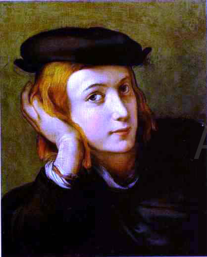Correggio Portrait of a Young Man - Canvas Print