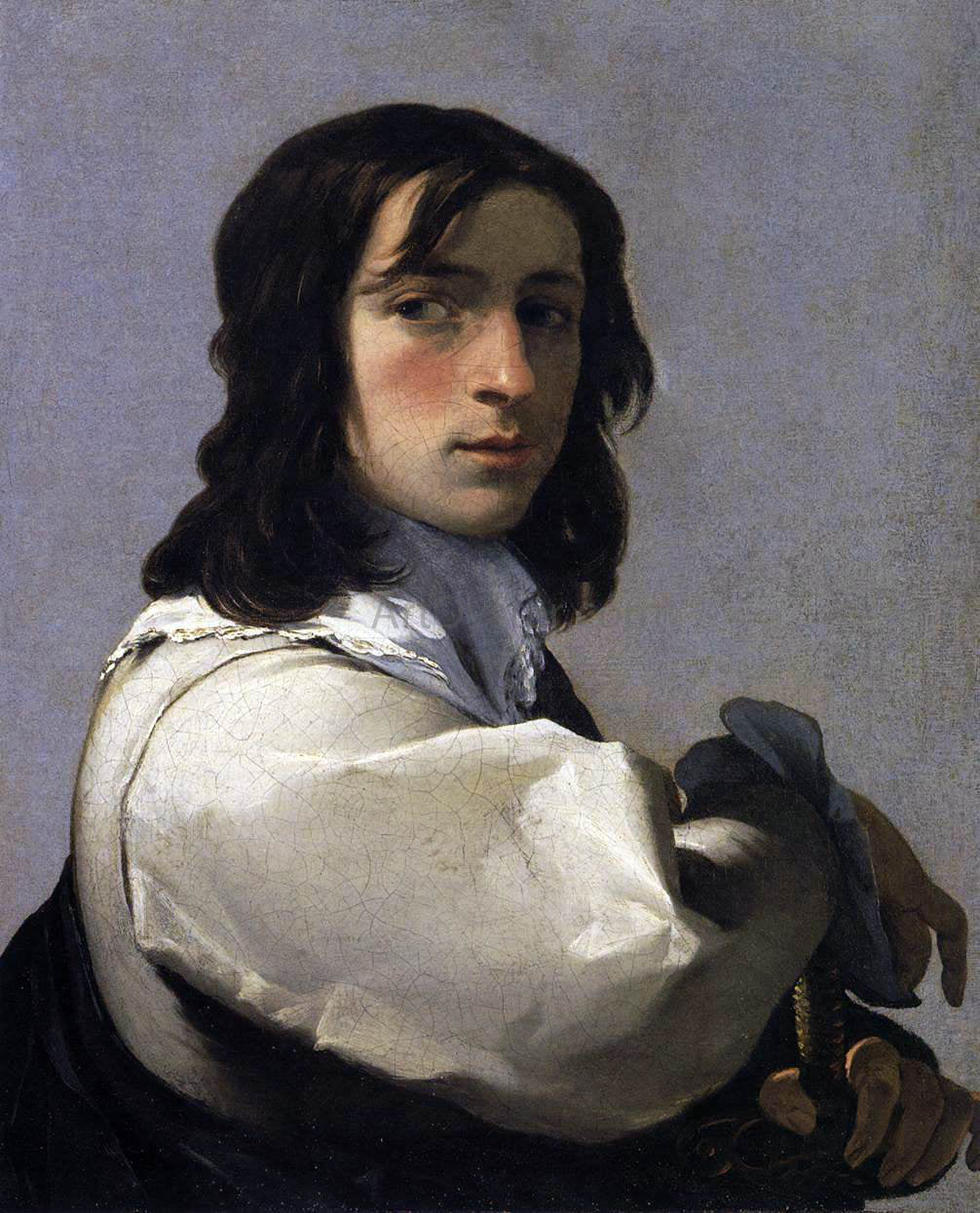 Eustache Le Sueur Portrait of a Young Man - Canvas Print