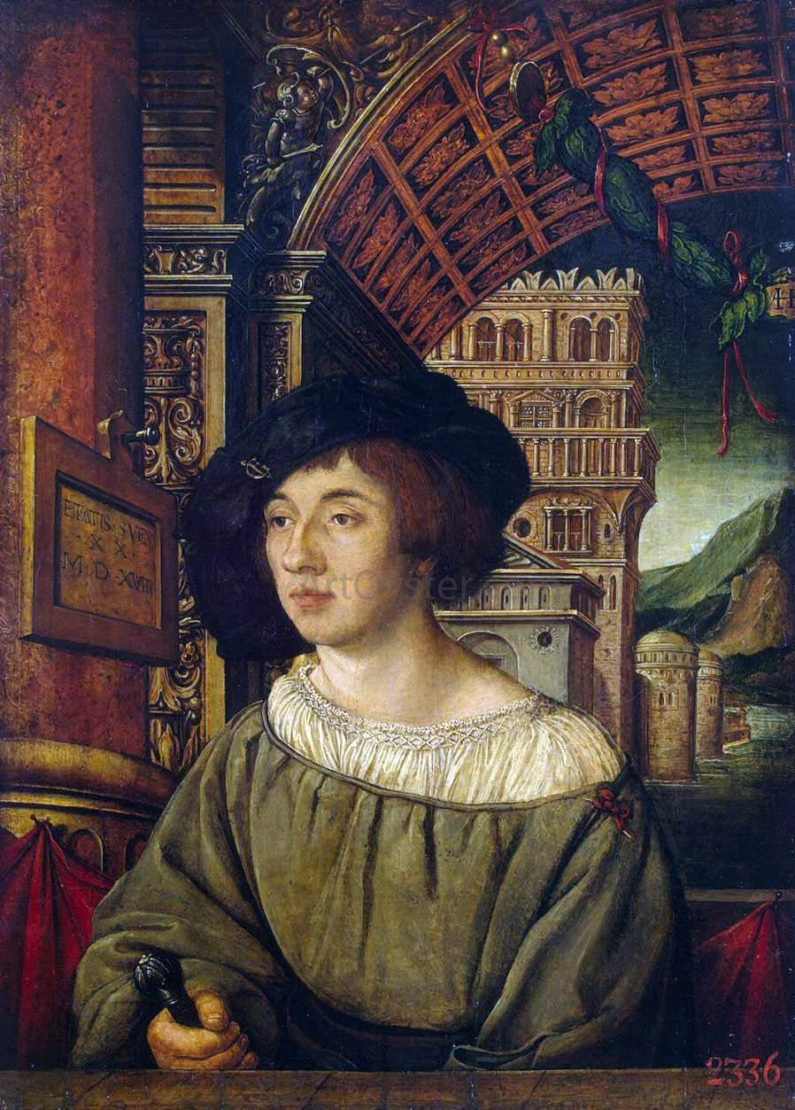 Ambrosius Holbein Portrait of a Young Man - Canvas Print