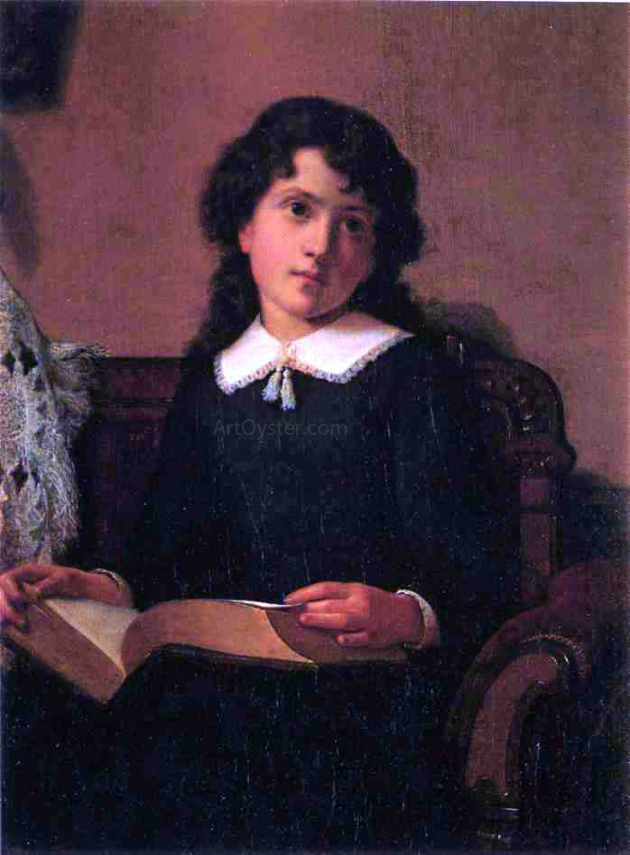Lemuel Everett Wilmarth Portrait of a Young Woman - Canvas Print