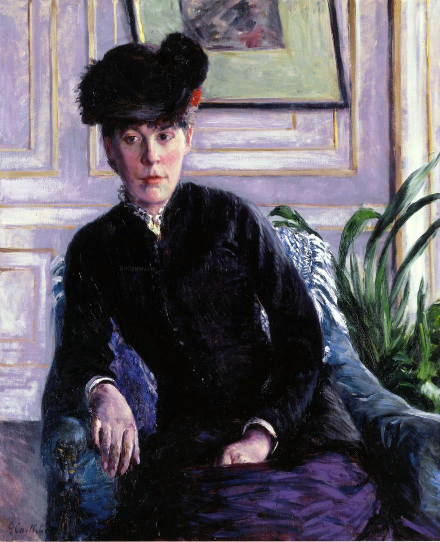 Gustave Caillebotte Portrait of a Young Woman in an Interior (also known as Portrait of Madame H) - Canvas Print