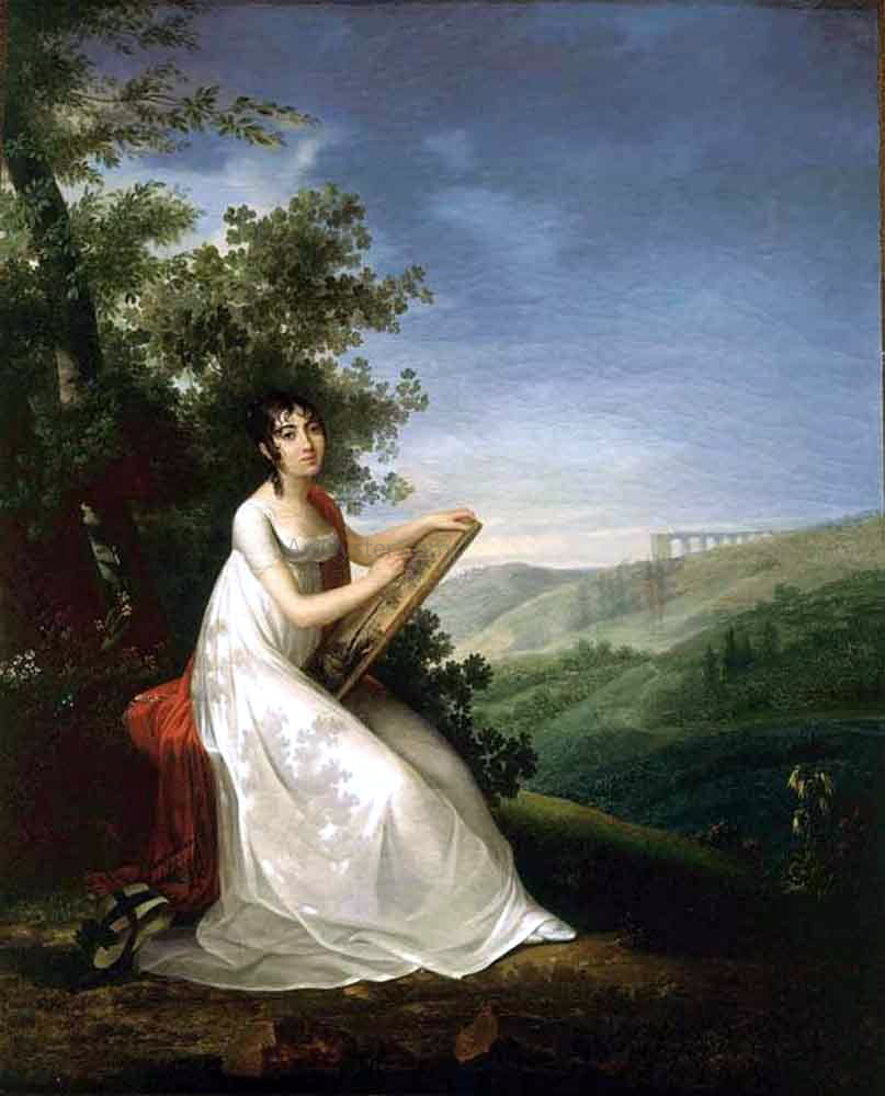 Francois-Joseph Kinsoen Portrait of Adelie Auguie - Canvas Print